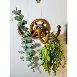 Vintage Wood Swing Arm Wall Rack